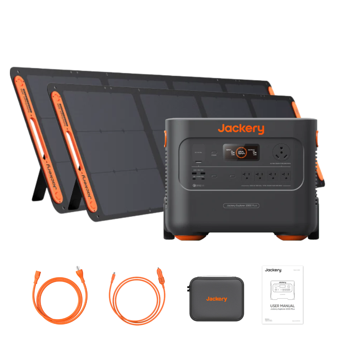 Jackery Explorer 2000 Plus Solar Generator + 2 x SolarSaga 200W Portable Solar Panel