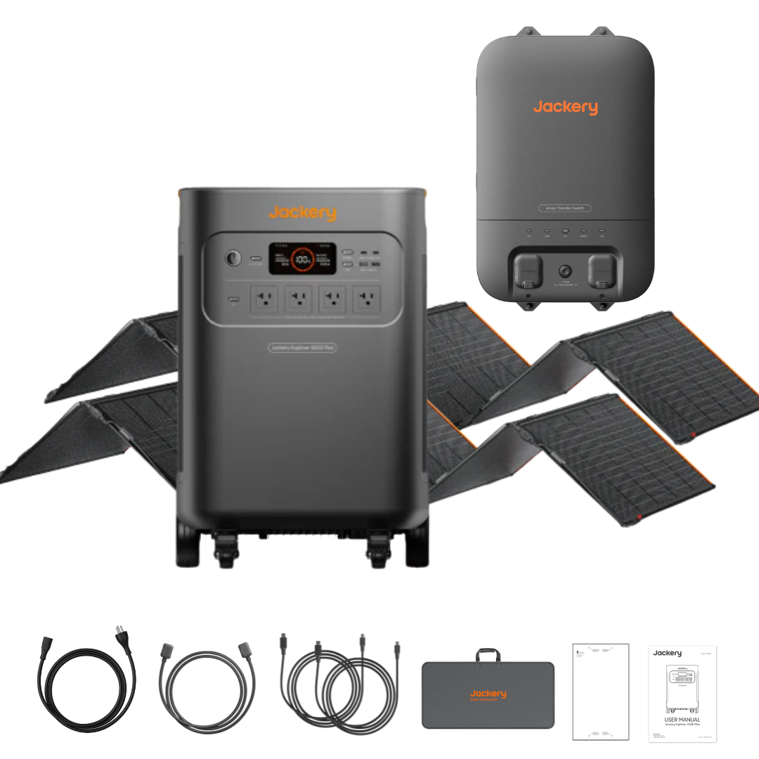 Jackery Explorer 5000 Plus Solar Generator + 2 x SolarSaga 500 X + Smart Transfer Switch