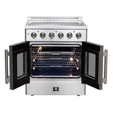 FORNO Galiano 30" 4.32 cu. ft. Freestanding Electric Range with French Door in Stainless Steel, FFSEL6917-30