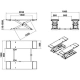 Katool KT-X80 8000lb Mid Rise Scissor Lift - Electric Lock