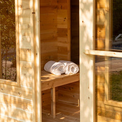 Dundalk Leisurecraft Canadian Timber Georgian Cabin Sauna with Changeroom | 6 Persons