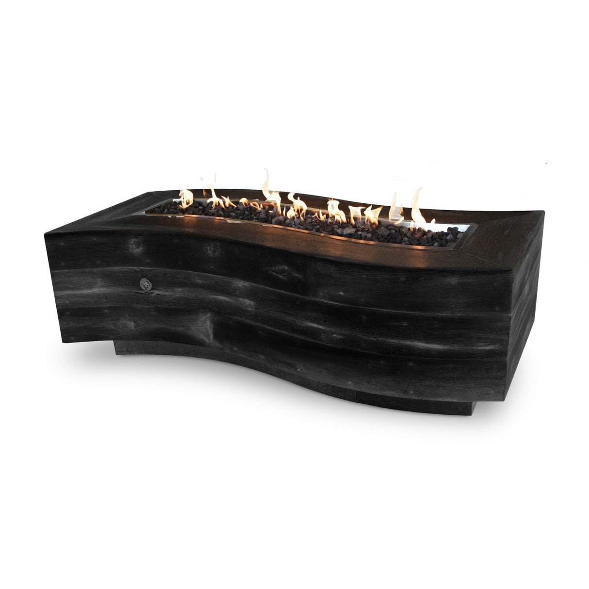 The Outdoor Plus Big Sur Wood Grain Concrete Fire Pit plus Free Cover