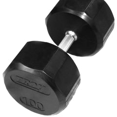 TROY 55 lbs to 125 lbs 12-Sided Rubber Encased Dumbbell Set - No Rack