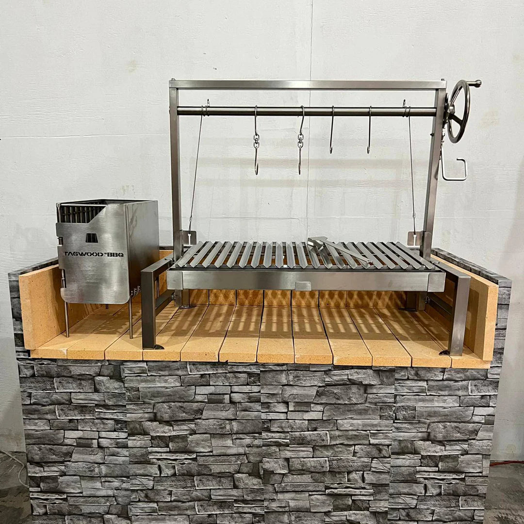 Tagwood BBQ Insert Style Argentine Santa Maria Wood Fire & Charcoal Gaucho Grill without firebricks | BBQ09SS -