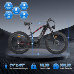 FREESKY Himalay X-5e 750 w Mountain Ebike 4 Fat Tire Electric Fat Tire Mountain eBike