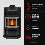 ComfortBilt HP22-N 24" Wood Pellet Stove with Stainless Steel Trim