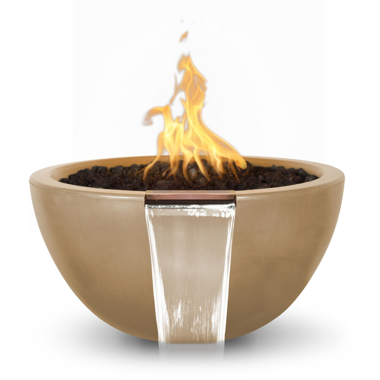 The Outdoor Plus Luna Concrete Fire & Water Bowl plus Free Cover