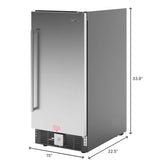 15 in. Small Stainless Steel Built-In Refrigerator and Beverage Cooler, 3 cu. ft.