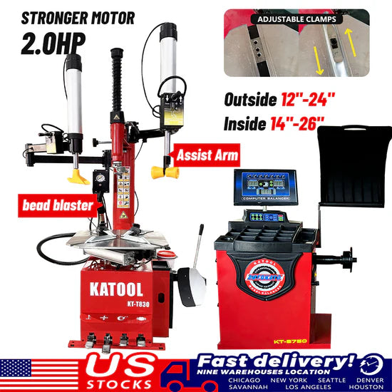 Katool T830 B750 Tire Changer with Wheel Balancer Combo