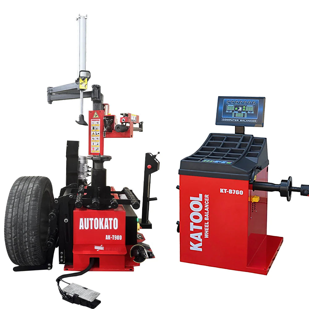 Katool KT-T900 Tire Changer with KT-B750 Combo Wheel Balancer