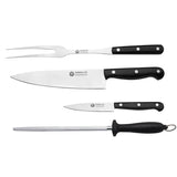 Tagwood BOKER Premiun Meat Fork, Carving & Steak Knives & Sharpening Tool Set | KF02