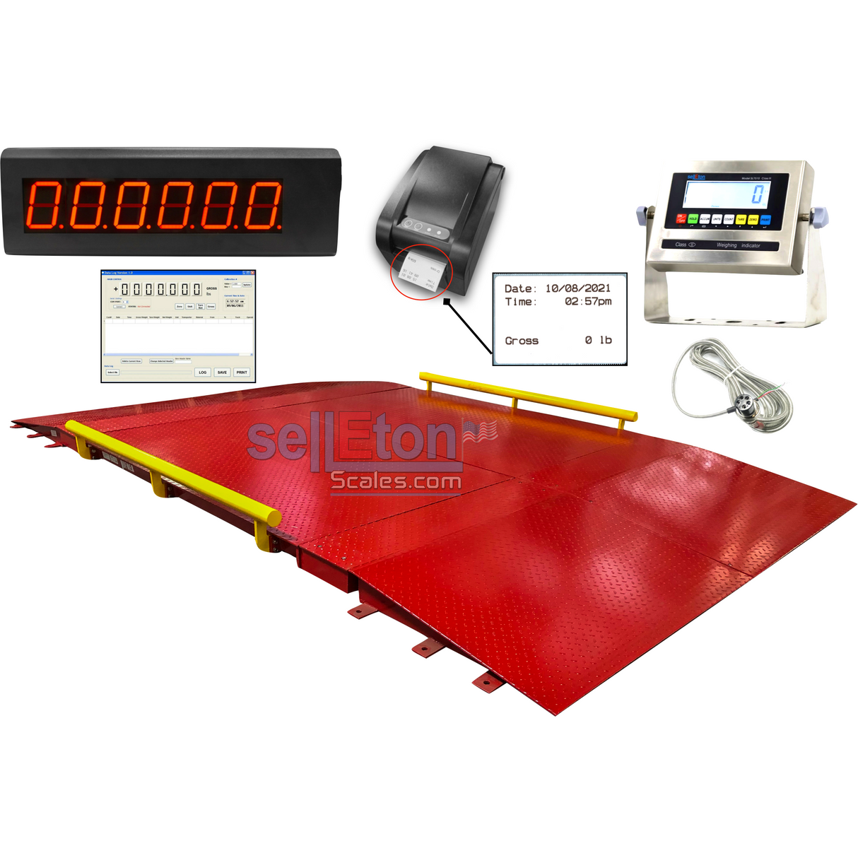Prime Scales SL-934 10' x 10' Selleton Axle Truck Cargo Scale with 60,000 lbs Capacity Non-NTEP