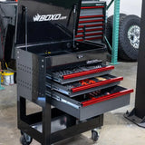 Boxo Pro Series | Loaded 28" 3-Drawer Flip Top Service Cart Tool Box