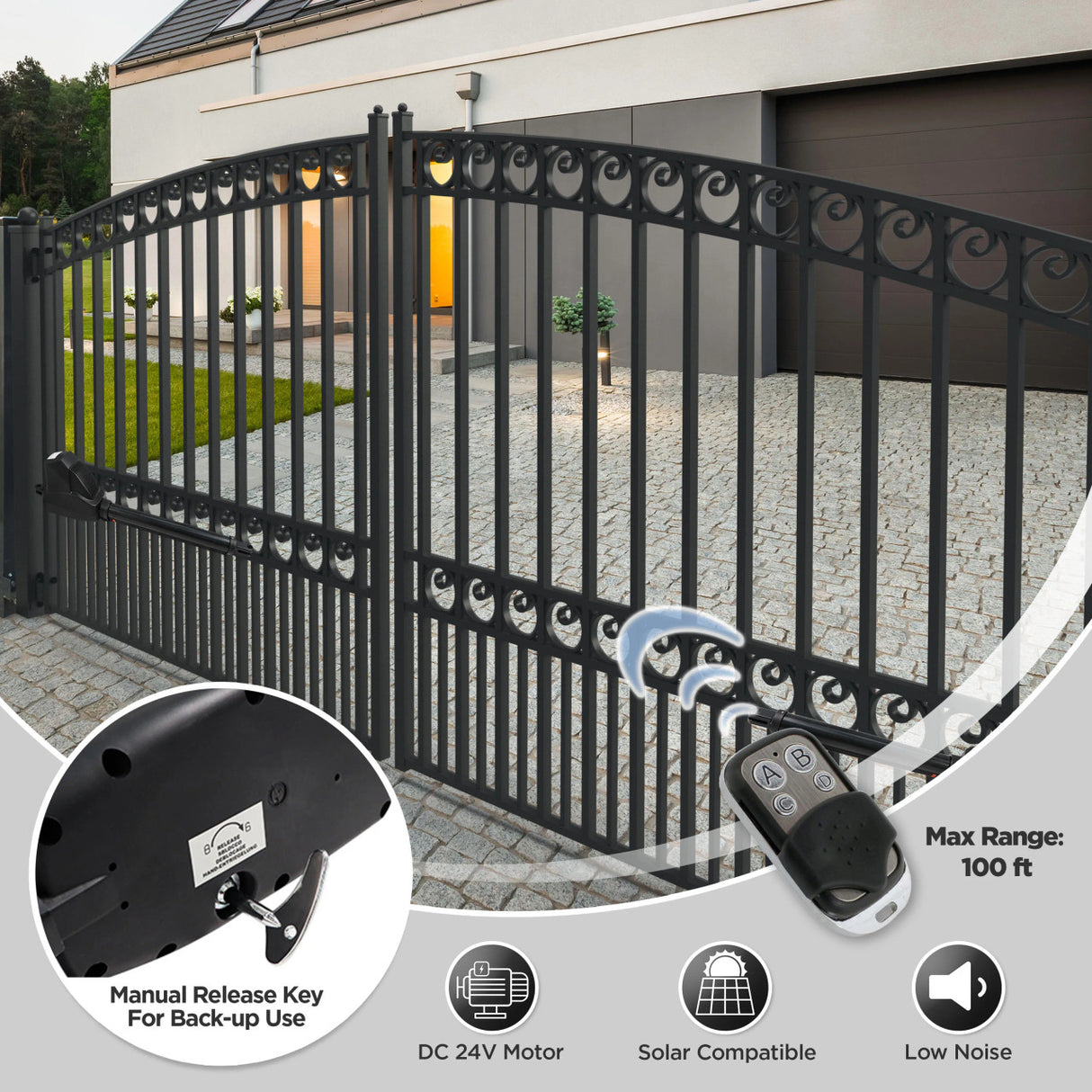 Aleko Smart Dual Swing Gate Operator - AS1200 AC/DC - Accessory Kit ACC5