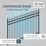 Aleko Commercial Grade Steel Fence Kit – Tokyo Style – 8 Panels (8x6 ft.) for Flat and Sloped Installation