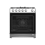 FORNO Espresso Leonardo 30" 5 cu. ft. Gas Range in Stainless Steel with Silver Handles, FFSGS1116-30