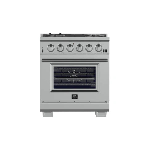 FORNO Capriasca 30″ 4.32 cu. ft. Gas Range with 5 Italian Burners in Stainless Steel, FFSGS6260-30