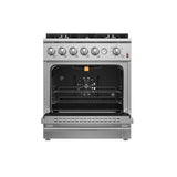 FORNO Giovanni 30" 4.32 cu. ft. Gas Range with 5 Sealed Burners, Air Fry Basket, Wok Support and Griddle, FFSGS6274-30