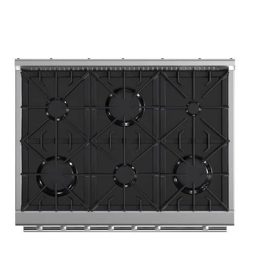 FORNO Marco 36" 5.36 cu.ft. Gas Range with 6 Burners and Built-In Temperature Gauge, FFSGS6277-36