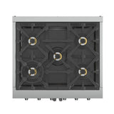 FORNO Capriasca 30" 4.32 cu. ft. Professional Gas Range with French Door and 5 Sealed Burners, FFSGS6460-30