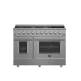 FORNO Appliance Package - 48 Inch Gas Range, Wall Mount Range Hood, 60 Inch Refrigerator, FBDL-018-02US