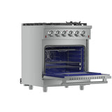 FORNO Massimo 30″ 4.32 cu. ft. Freestanding Gas Range with 5 Burners, FFSGS6239-30