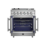 FORNO Massimo 30″ 4.32 cu. ft. Freestanding French Door Gas Range with 5 Burners, FFSGS6439-30
