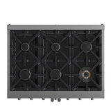 FORNO Massimo 36" 5.36 cu. ft. Freestanding French Door Gas Range with 6 Burners, FFSGS6439-36
