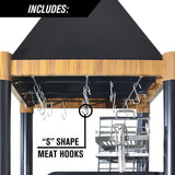 Argentine Charcoal Grill with Firebox Adjustable Grates Fire bricks and 6 Grilling Surfaces Tagwood BBQ02SI - PRE-ORDER