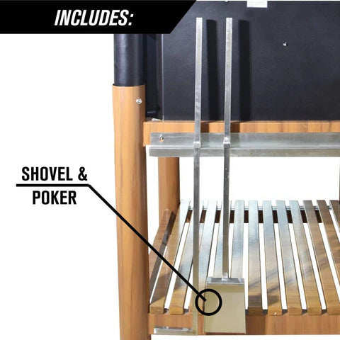 Argentine Charcoal Grill with Firebox Adjustable Grates Fire bricks and 6 Grilling Surfaces Tagwood BBQ02SI - PRE-ORDER