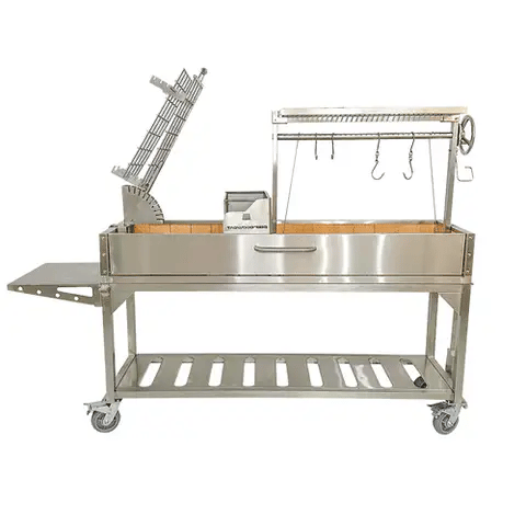 Santa Maria Style Grill enhanced with a 360° rotating Clamp Grill Tagwood BBQ06SS 5 Cooking Zones with a Firebox | PRE-ORDER