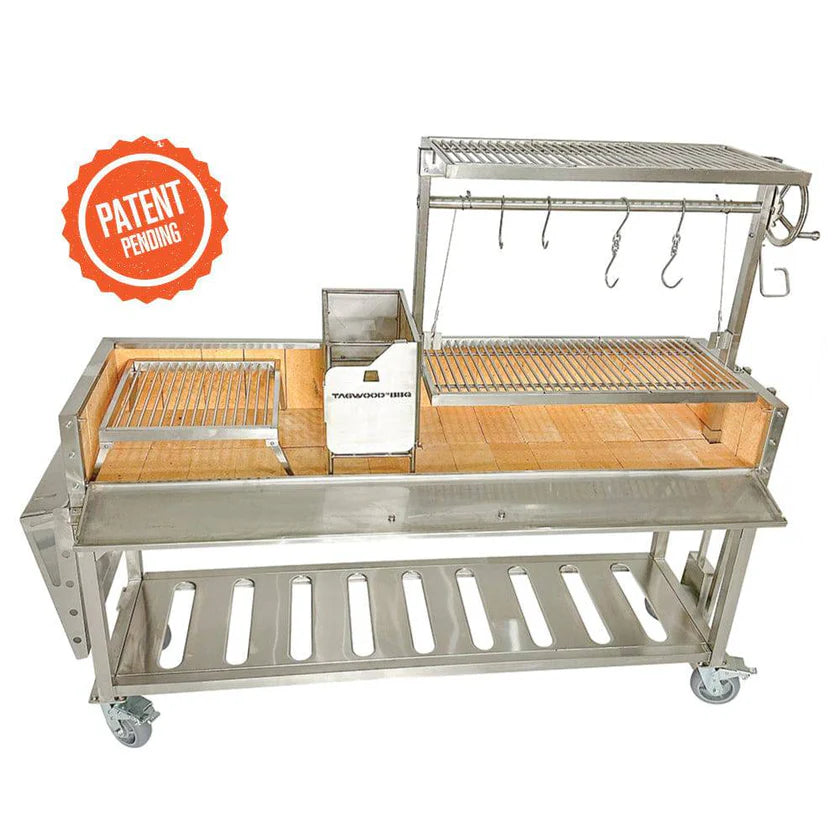 Santa Maria Style Grill enhanced with a 360° rotating Clamp Grill Tagwood BBQ06SS 5 Cooking Zones with a Firebox | PRE-ORDER