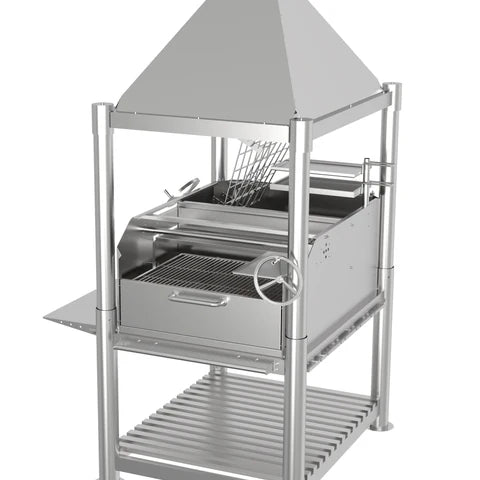 Argentine Santa Maria BBQ Grill All Stainless Steel with Brasero and Accessories Tagwood BBQ12SS