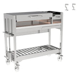 Argentinian Freestanding Charcoal Grill Tagwood BBQ18SS 304 SS with Shovel Poker & Heavy-Duty Casters for Mobility - PRE-ORDER