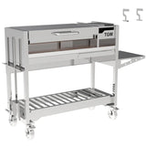 Argentinian Freestanding Charcoal Grill Tagwood BBQ18SS 304 SS with Shovel Poker & Heavy-Duty Casters for Mobility - PRE-ORDER