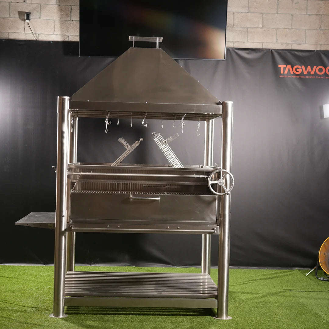 Tagwood BBQ XL Argentine Santa Maria Wood Fire & Charcoal Gaucho Grill all Stainless Steel | BBQ22SS
