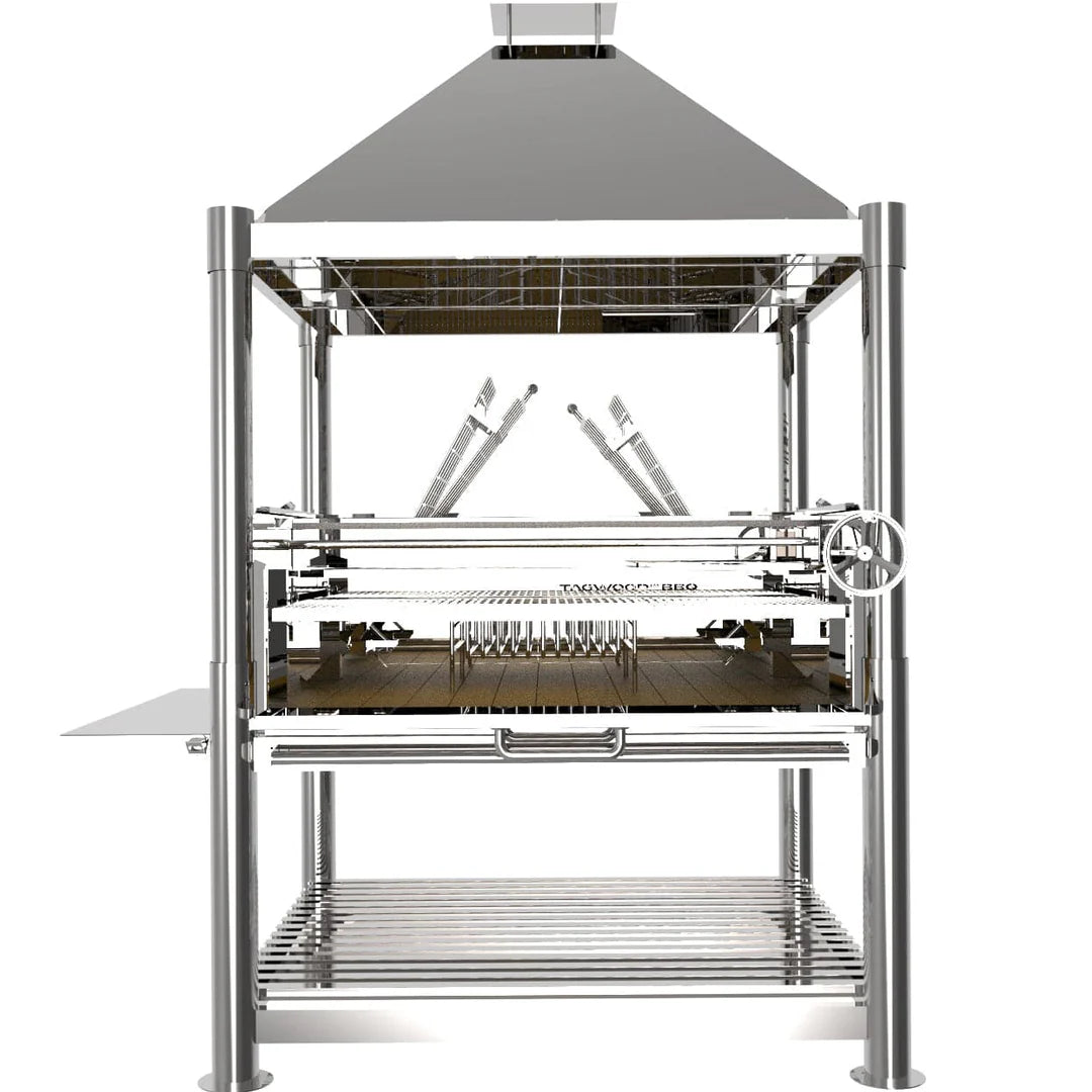 Tagwood BBQ XL Argentine Santa Maria Wood Fire & Charcoal Gaucho Grill all Stainless Steel | BBQ22SS
