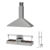 Open Fire Grill Tagwood BBQ24SS Double Argentine Santa Maria Grill 304 SS - Shared firebox - Height-adjustable grates - Interchangeable griddle -Meat hooks - Foldable side table and 6 heavy-duty swivel casters - PRE-ORDER