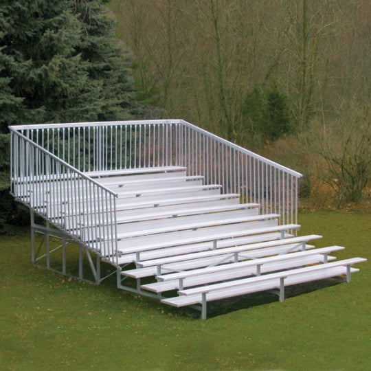 Aluminum Bleachers with Guardrail - 10 Rows - 21'L