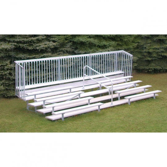 Jaypro Sports Aluminum Bleachers with Aisle & Guardrail - 10 Rows - 27'L