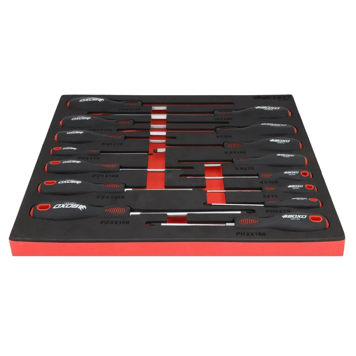 Boxo 15-Piece Slotted, Phillips & Pozi Tip Screwdriver Set | 2/3rd EVA Foam