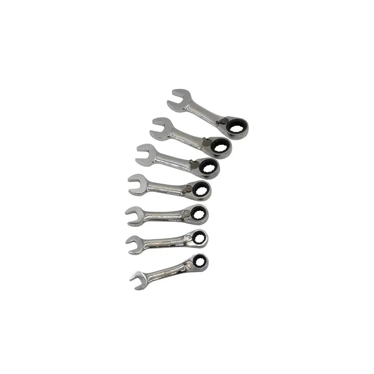 Boxo 7-Piece Stubby SAE Reversible Ratcheting Combo Wrench Set | 1/9th EVA Foam