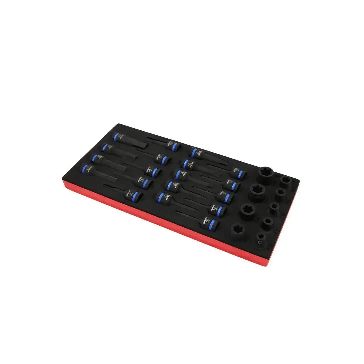 Boxo 28-Piece 1/2" Drive Impact E-Torx, Torx, and Hex Socket Set | 1/3 Drawer EVA Foam