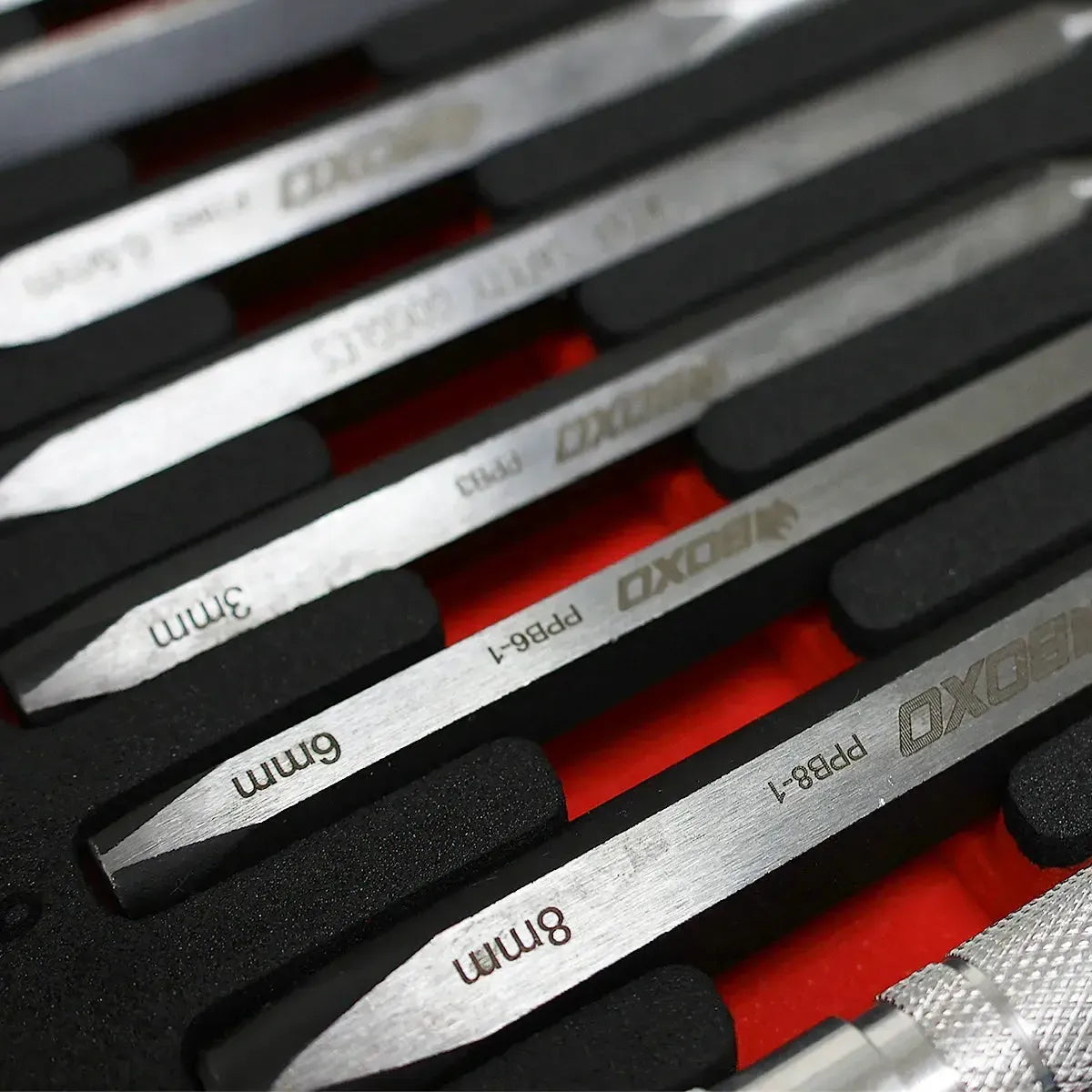 Boxo 17-Piece Punch & Chisel Set | 1/3 Drawer EVA Foam