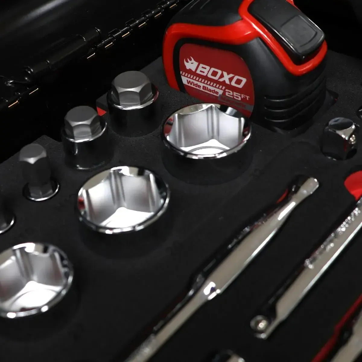 Boxo MotoBox | Ricky Carmichael 26" 5-Drawer Portable Tool Box with 103-Piece Metric Motorcycle Tool Set