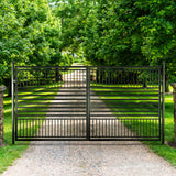 Aleko Steel Dual Swing Driveway Gate - Barcelona Style - 16 x 6 Feet
