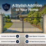 Aleko Steel Dual Swing Driveway Gate - Barcelona Style - 14 x 6 Feet