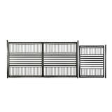 Aleko Steel Dual Swing Driveway Gate with Pedestrian Gate – Barcelona Style - 12 ft.