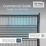 Aleko Steel Dual Swing Driveway Gate with Pedestrian Gate – Barcelona Style - 12 ft.
