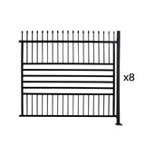 Aleko Commercial Grade 8-Panel Galvanized Steel Fence Kit - Berlin – 8x6 ft. (each)